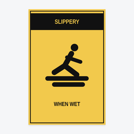Slippery When Wet Dock Sign in Aluminum Sign format, 12×18 in