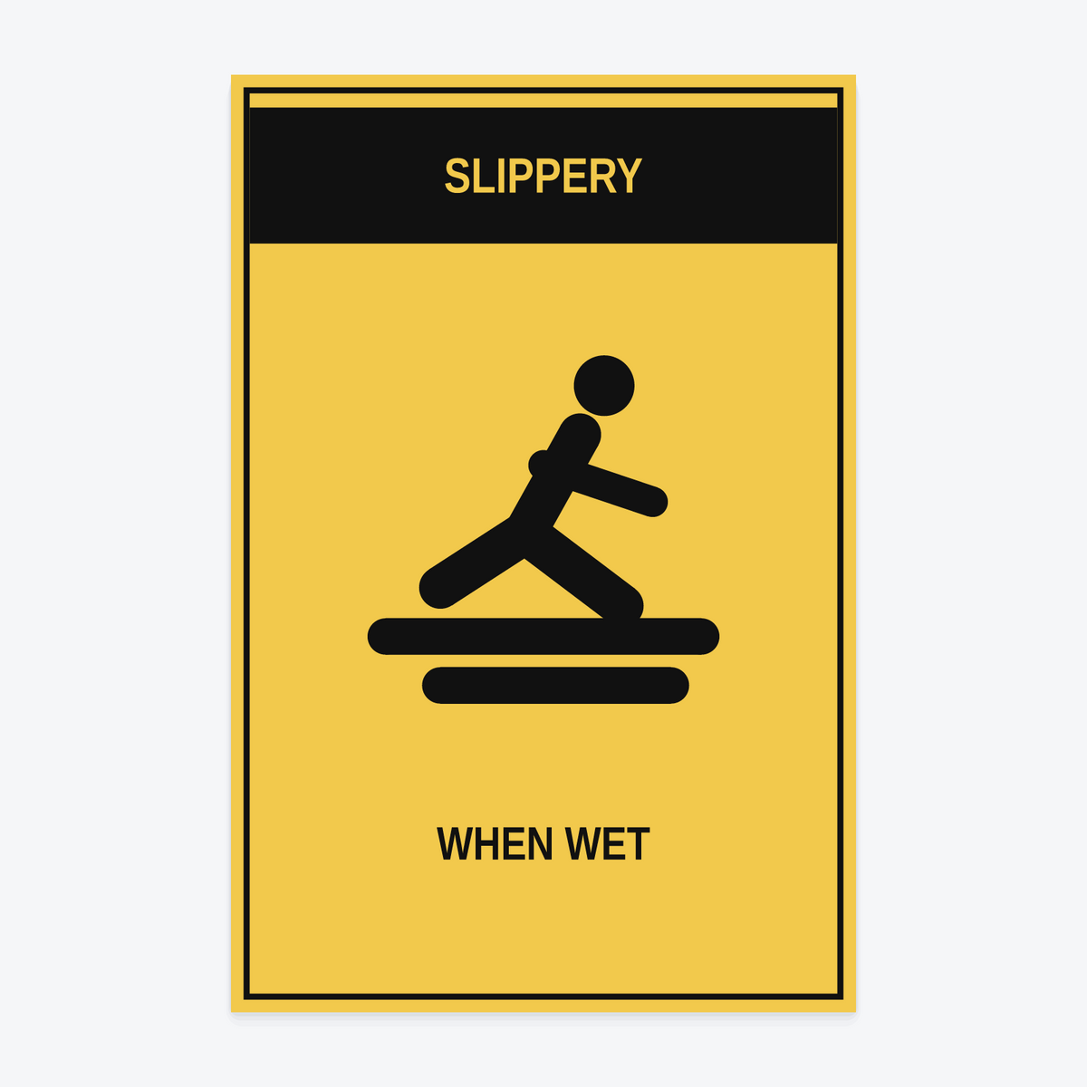 Slippery When Wet Dock Sign — SLIPPERY / WHEN WET wording rendered from the production template, shown at 12×18 in