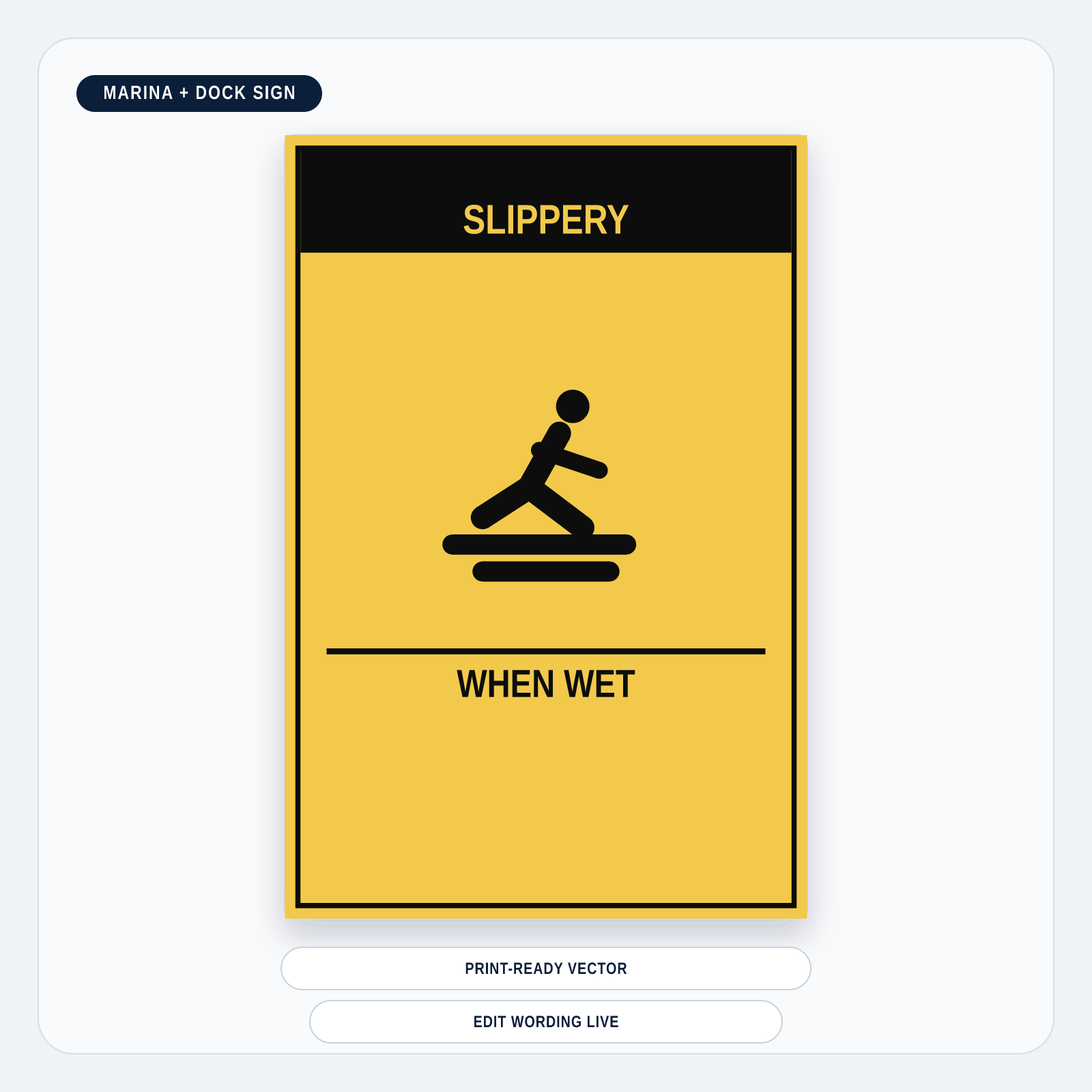 Slippery When Wet Dock Sign — marina-media-v1:slippery-when-wet-dock-sign:3d8592988867e61562826ee63e544480765edd68bceee3027050e273935479c1