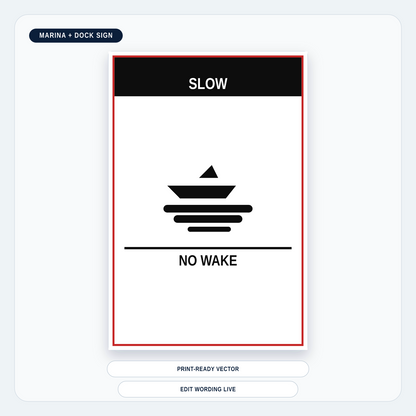 Slow — No Wake Marina Sign — marina-media-v1:slow-no-wake-marina-sign:66e185fc9ef240172dedb5aa7944e492937b4f9cc1e9973762e0cc7fea27a11e