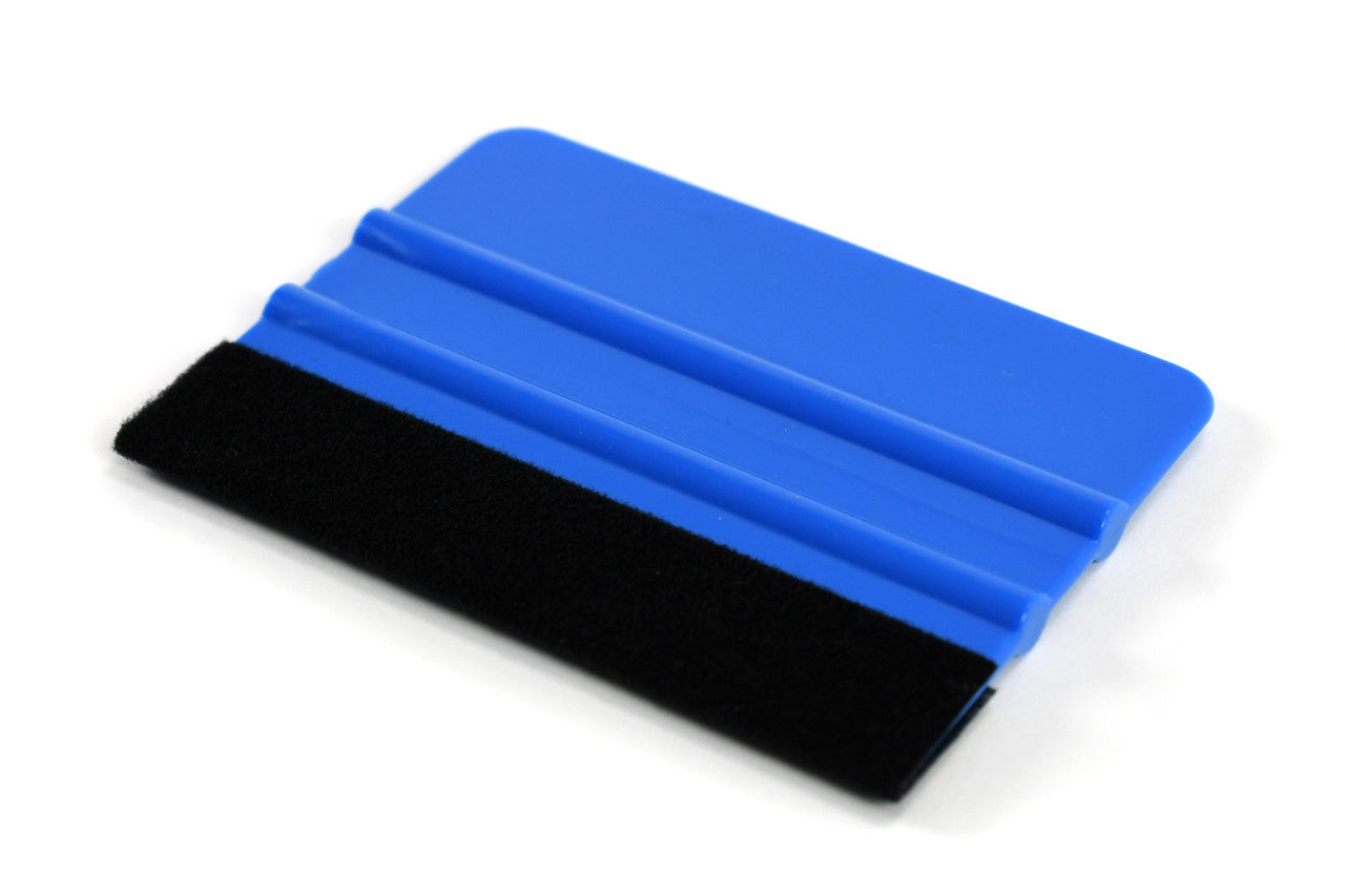 Blue 4-inch felt-edge installation applicator for premasked vinyl decals