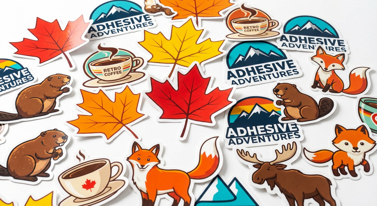 Die-cut vinyl stickers printed in Ontario, bulk runs