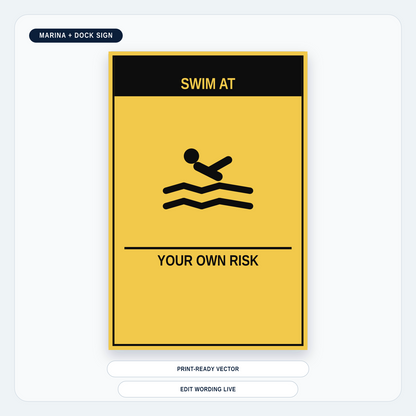 Swim At Your Own Risk Marina Sign — marina-media-v1:swim-at-your-own-risk-marina-sign:a93ebdd42af4f493650d384c26603ab659b02267af6225c42674fbb2b86cc07f