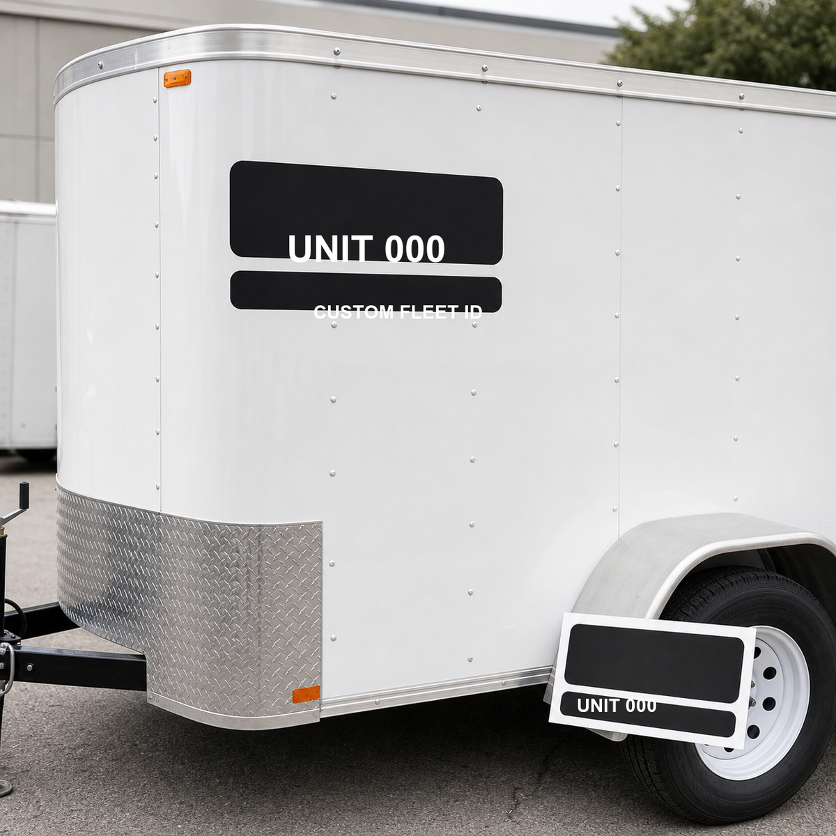 Trailer identification number decals ready to apply