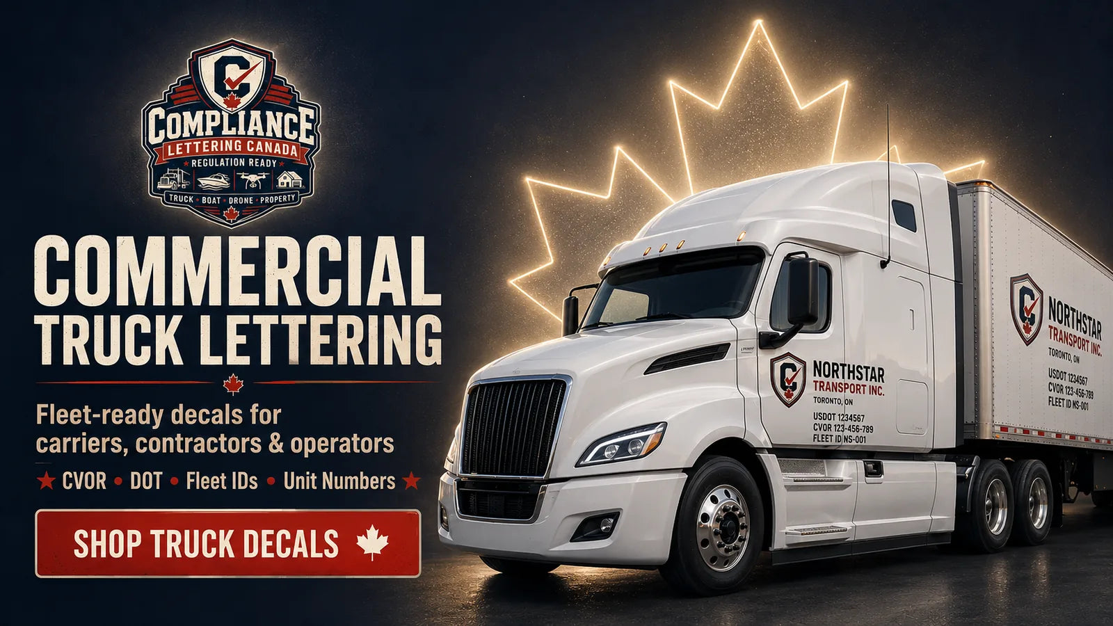 Food truck lettering and business identification decal specimen