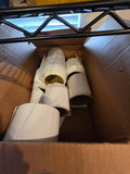 Vinyl media stock — multiple rolls in inventory